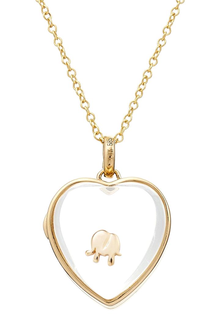 Loquet Loquet 14kt Heart Locket With 18kt Gold Charm - Multicolored