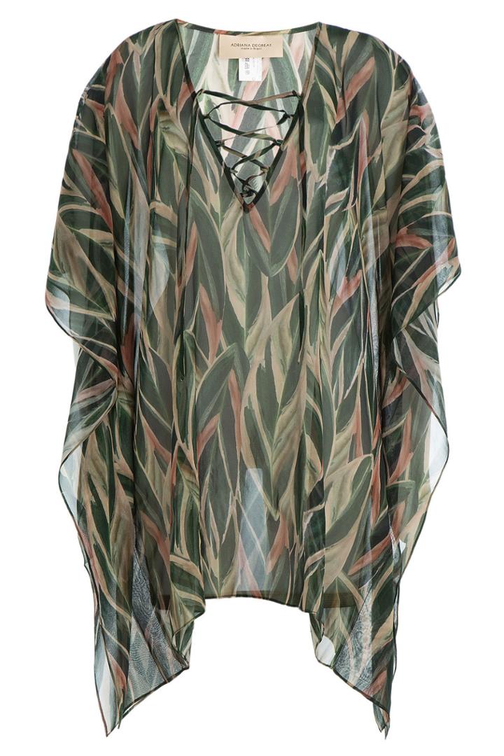 Adriana Degreas Adriana Degreas Printed Silk Short Kaftan - None