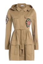 Red Valentino Red Valentino Cotton Parka With Beaded Appliques - Beige