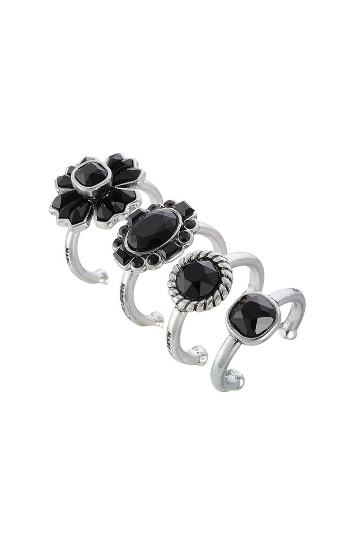 Marc Jacobs Marc Jacobs Embellished Stacking Rings - Silver
