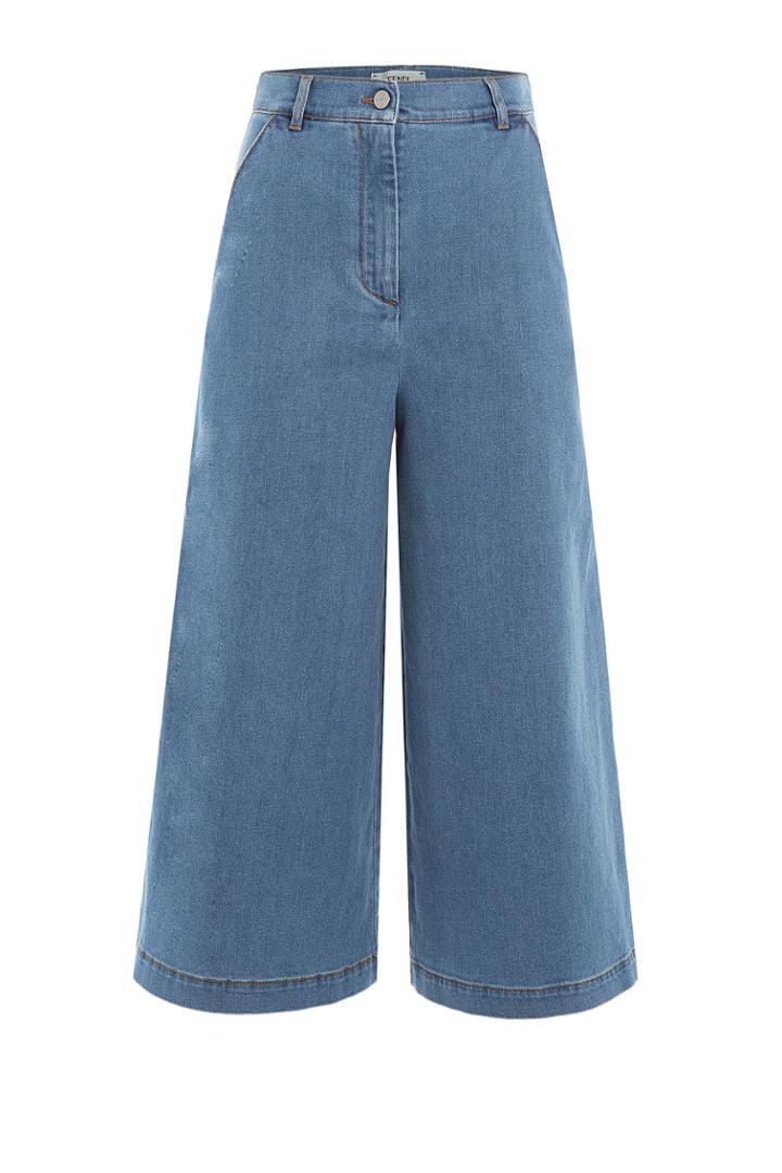 Fendi Fendi Cropped Denim Culottes