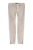 J Brand J Brand Cuffed Cropped Luxe Sateen Skinny Jeans - Grey