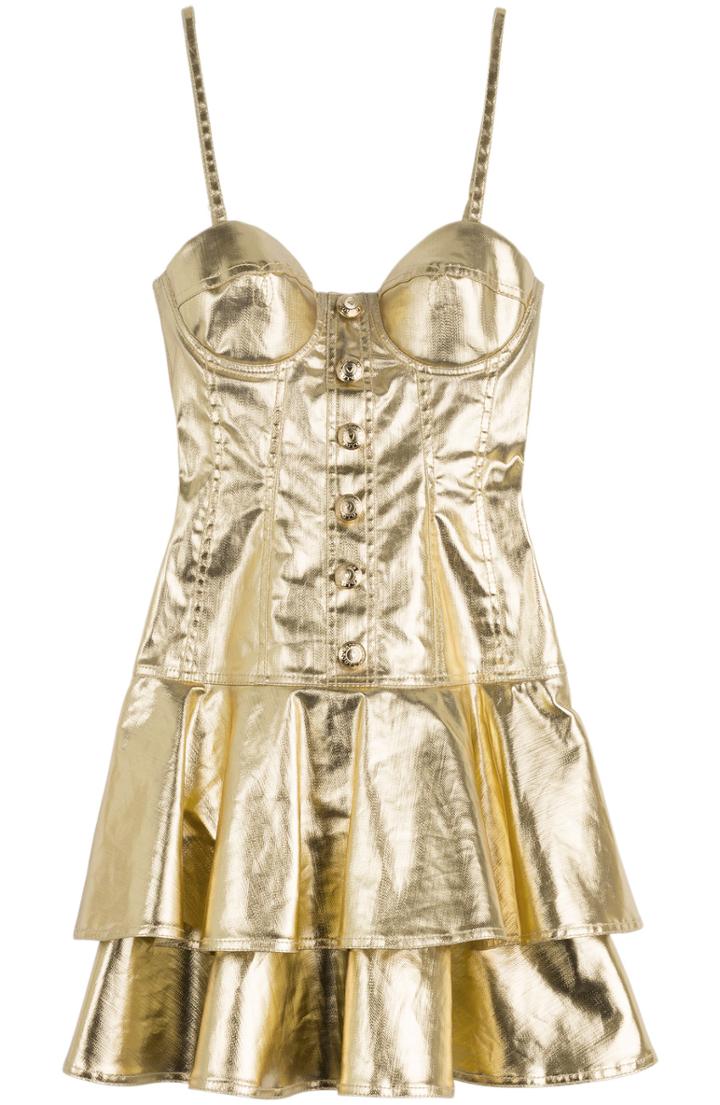 Moschino Metallic Denim Dress