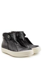 Rick Owens Men Rick Owens Men Leather Sneaker Boots - Black