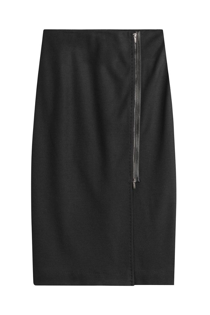 Max Mara Max Mara Wool Skirt With Zip Detail - Black