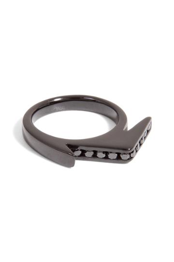 Lynn Ban Lynn Ban Black Rhodium-plated Silver Jagged Knuckle Ring A - Black