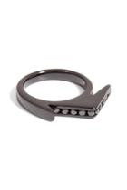 Lynn Ban Lynn Ban Black Rhodium-plated Silver Jagged Knuckle Ring A - Black