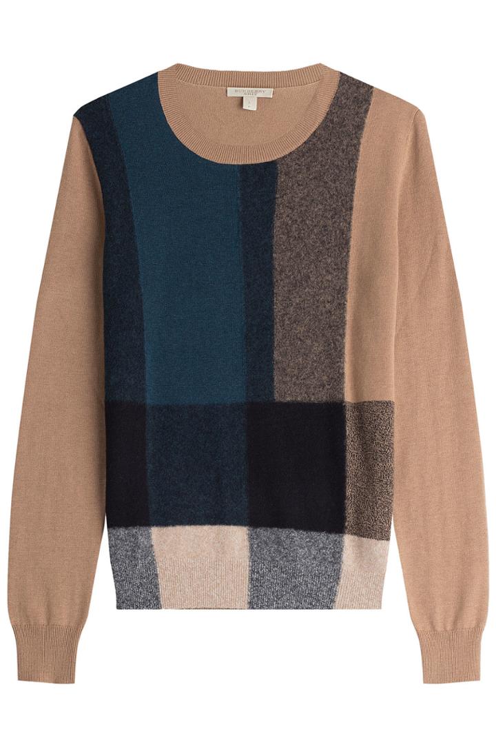 Burberry Brit Burberry Brit Checked Pullover With Cotton And Cashmere