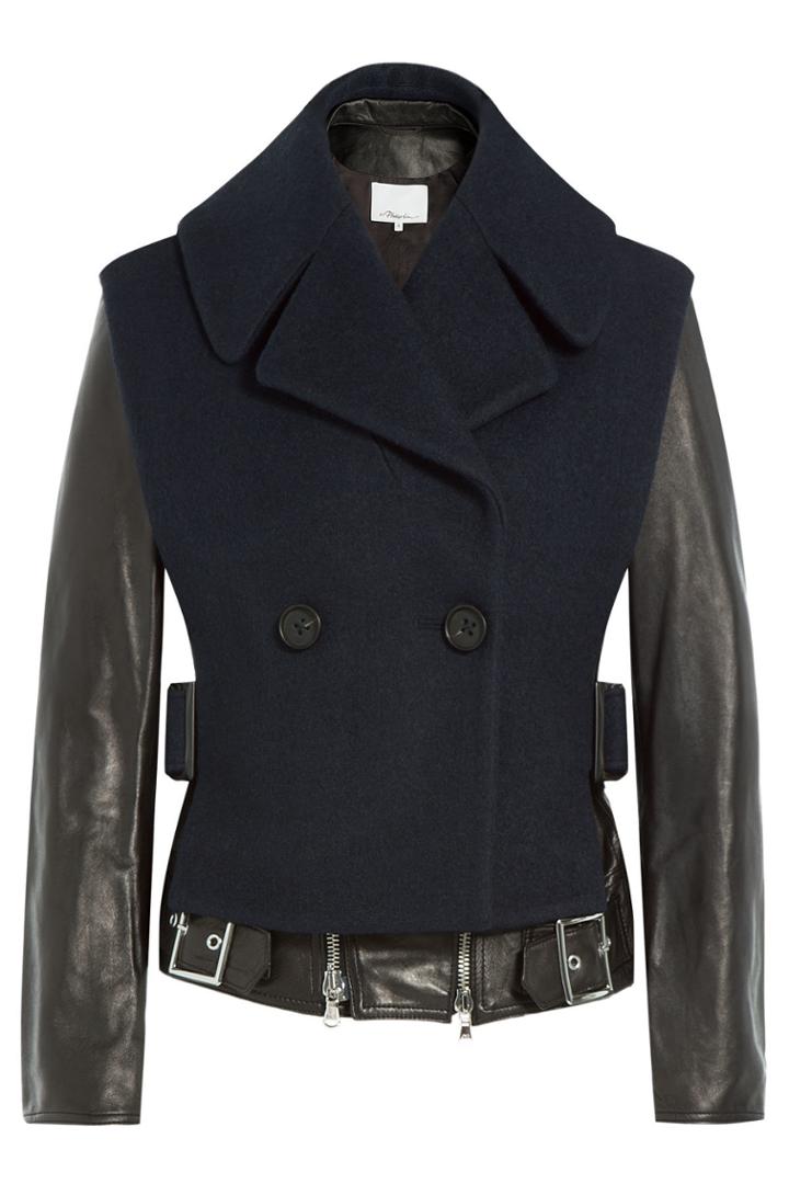 3.1 Phillip Lim 3.1 Phillip Lim Wool Biker Jacket With Leather