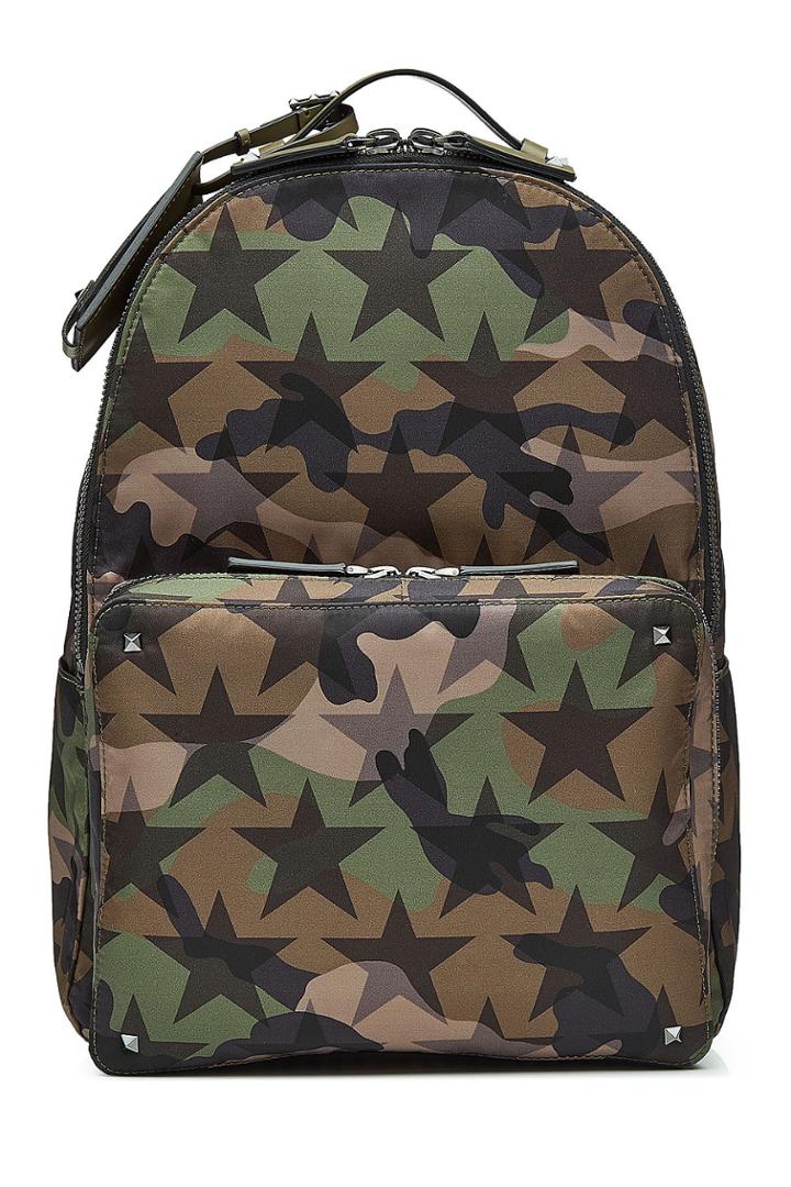 Valentino Valentino Camustars Printed Backpack With Leather