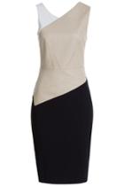 Roland Mouret Roland Mouret Harley Crepe Dress With Perforated Leather