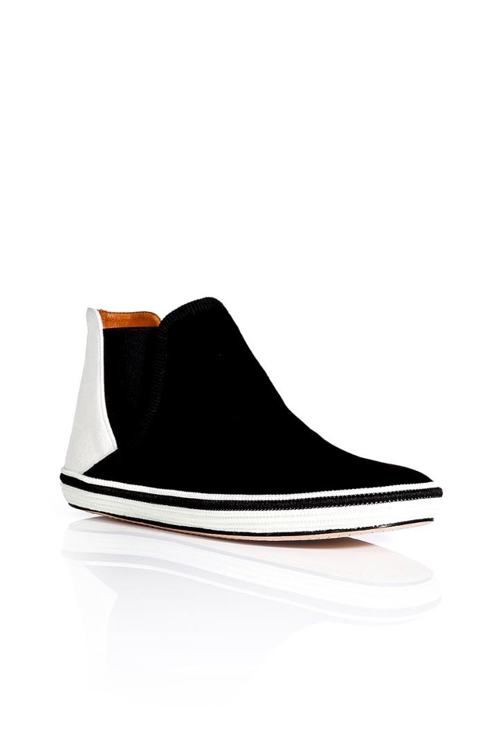 Marc Jacobs Marc Jacobs Leather Two-tone High-top Slip-ons - Black