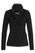 Donna Karan Donna Karan Cashmere Jacket With Silk Chiffon Hem - Black