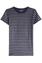 Majestic Majestic Striped Cotton T-shirt With Cashmere