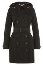 Burberry Brit Burberry Brit Waterproof Trench Coat With Hood - Black