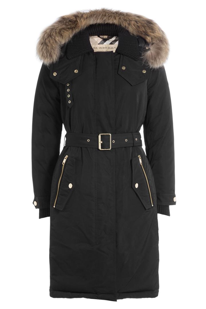 Burberry London Burberry London Parka With Fur-trimmed Hood - Black