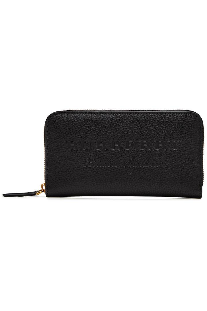 Burberry Burberry Logo Embossed Leather Wallet