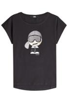 Karl Lagerfeld Karl Lagerfeld Cotton T-shirt With Patch - Black