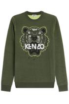 Kenzo Kenzo Embroidered Wool-cotton Sweatshirt - Green