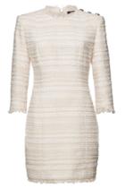 Balmain Balmain Tweed Mini Dress With Embossed Buttons