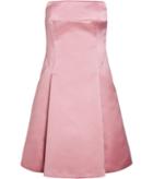 Jil Sander Navy Satin Strapless Dress