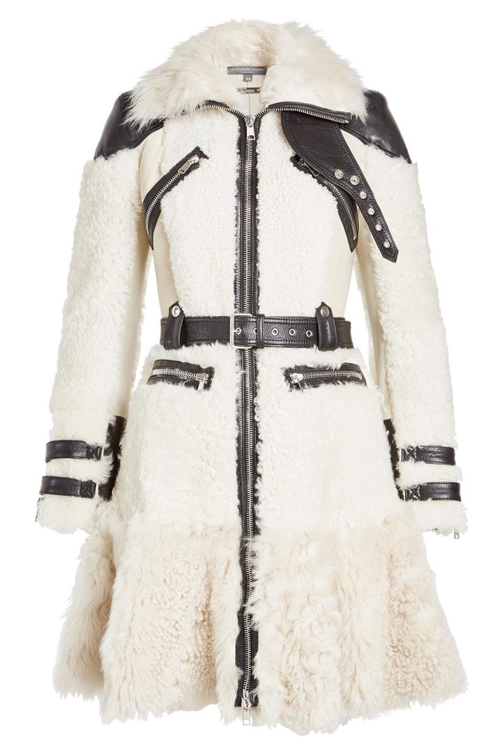 Alexander Mcqueen Alexander Mcqueen Shearling Coat With Leather