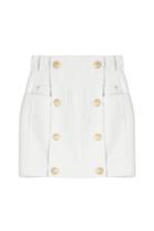 Balmain Balmain Skirt With Cotton And Linen - Beige