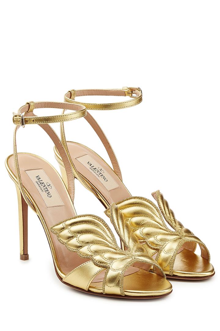 Valentino Valentino Angelicouture Metallic Leather Stilettos - Gold