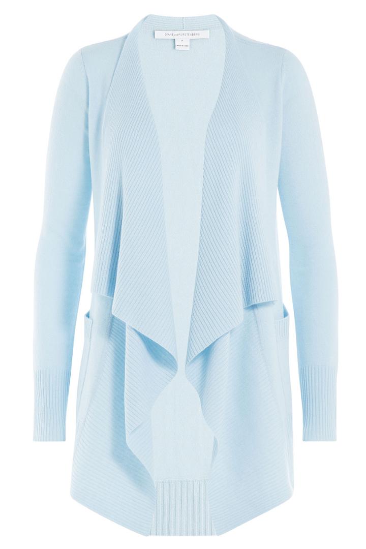 Diane Von Furstenberg Diane Von Furstenberg Cashmere Open Front Cardigan - Blue