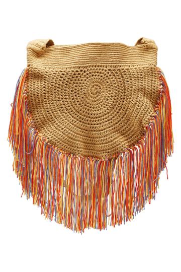 Soraya Hennessy Soraya Hennessy Multi Fringe Boho Crochet Shoulder Bag
