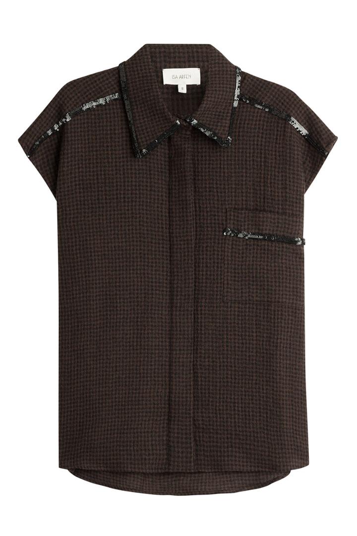 Isa Arfen Isa Arfen Printed Wool Shirt With Sequins - None