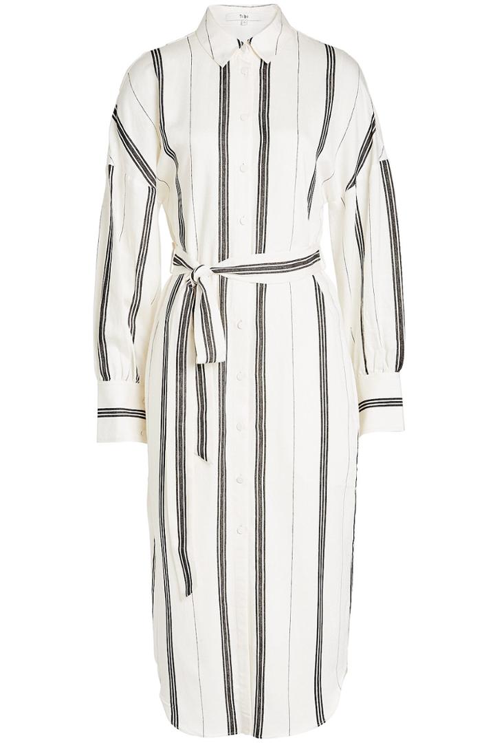 Tibi Tibi Printed Shirt Dress With Cotton