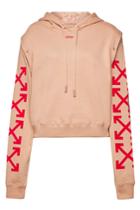 Off-white Off-white Embellished Cotton Sweatshirt With Hood