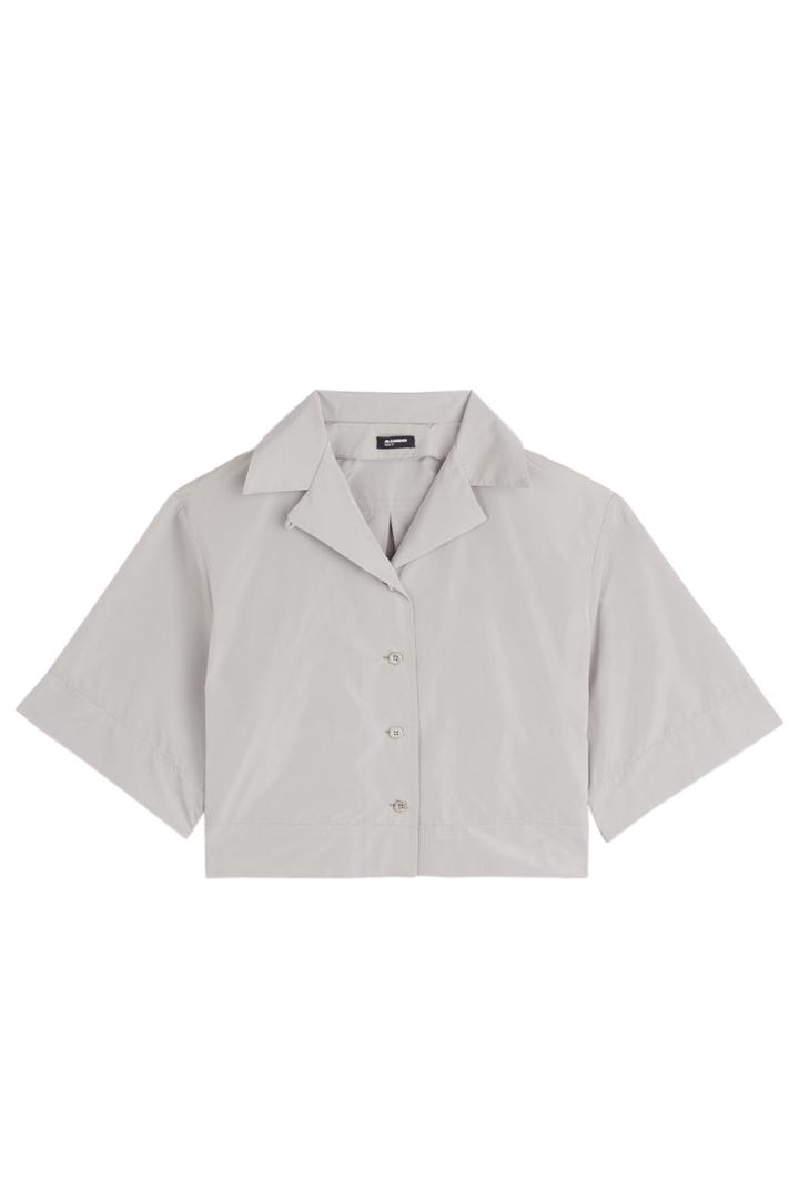 Jil Sander Navy Jil Sander Navy Elle Cropped Taffeta Blouse - White