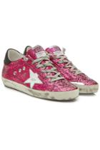 Golden Goose Deluxe Brand Golden Goose Deluxe Brand Super Star Glitter Sneakers With Leather