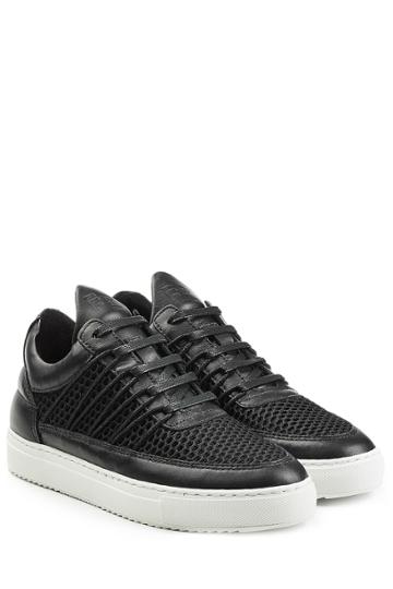 Filling Pieces Filling Pieces Cane Leather Sneaker With Mesh - Black