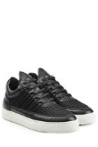 Filling Pieces Filling Pieces Cane Leather Sneaker With Mesh - Black