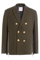 ??palm Angels??? ??palm Angels??? Wool Blazer With Zippers - Green