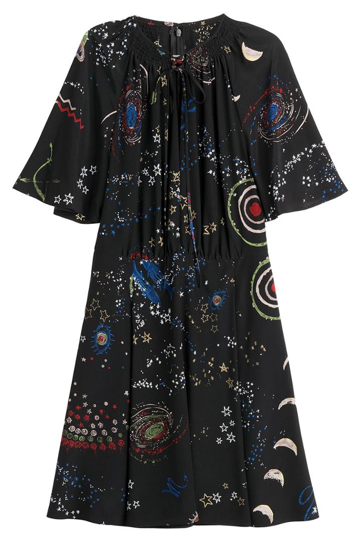 Valentino Valentino Printed Silk Dress - Black