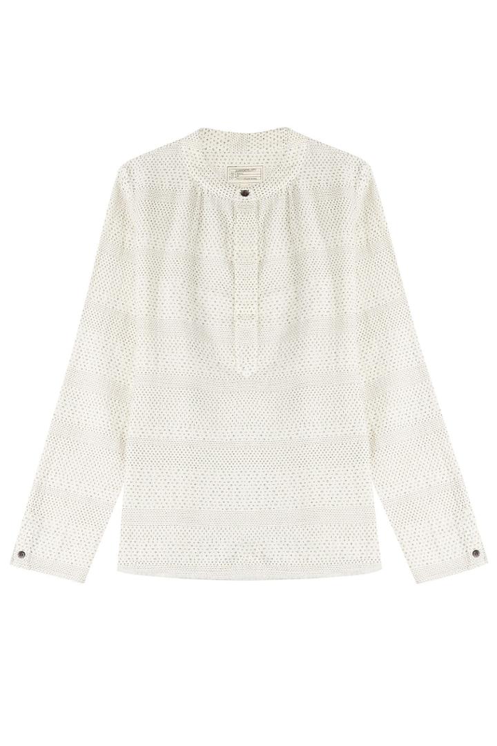 Current/elliott Current/elliott Printed Cotton Blouse - Beige