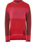 Prabal Gurung Wool-cotton Colorblock Pullover In Bordeaux