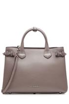 Burberry Shoes & Accessories Burberry Shoes & Accessories Medium Banner Leather Tote - Grey
