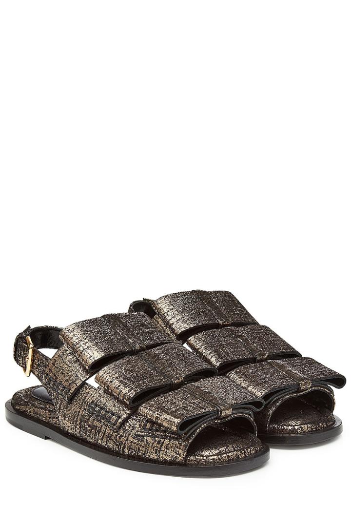 Marni Marni Metallic Sandals With Bows