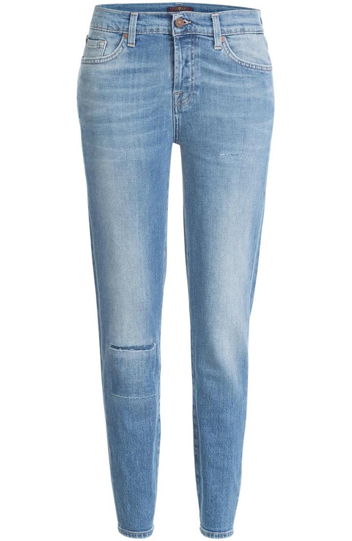 Seven For All Mankind Distressed Cropped Mid-rise Jeans