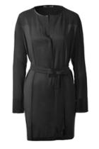 Donna Karan New York Donna Karan New York Belted Mini-dress With Jersey Panels - Black