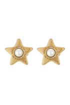 Marc Jacobs Marc Jacobs Star Earrings With Faux Pearls - Gold