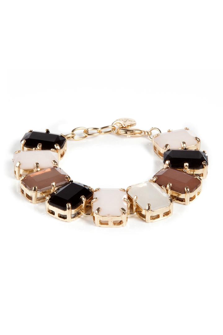 R.j.graziano R.j.graziano Line Bangle In Black - Gold