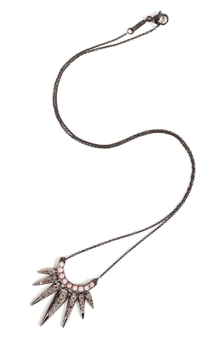 Nikos Koulis Nikos Koulis 18kt Blackened Gold Necklace With Diamond And Turquoise - None