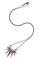 Nikos Koulis Nikos Koulis 18kt Blackened Gold Necklace With Diamond And Turquoise - None