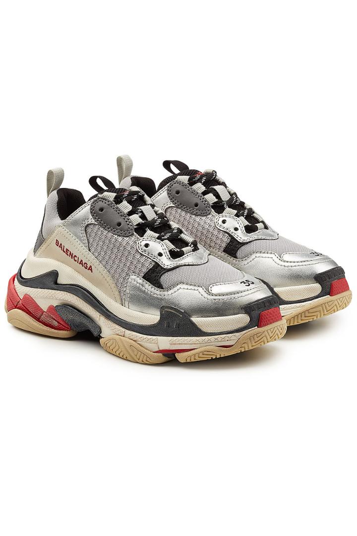 Balenciaga Balenciaga Triple S Sneakers With Metallic Leather